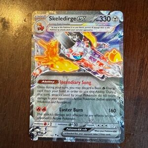Pokemon Skeledirge ex Card - Orange, Silver, Red, Blue